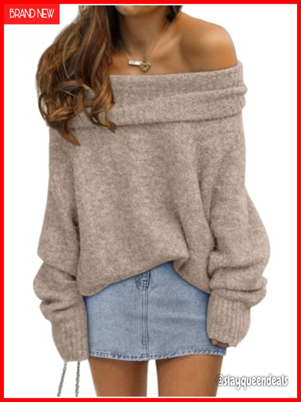 LILLUSORY Off Shoulder Oversized Sweater Pullover Long Sleeve Fall Winter